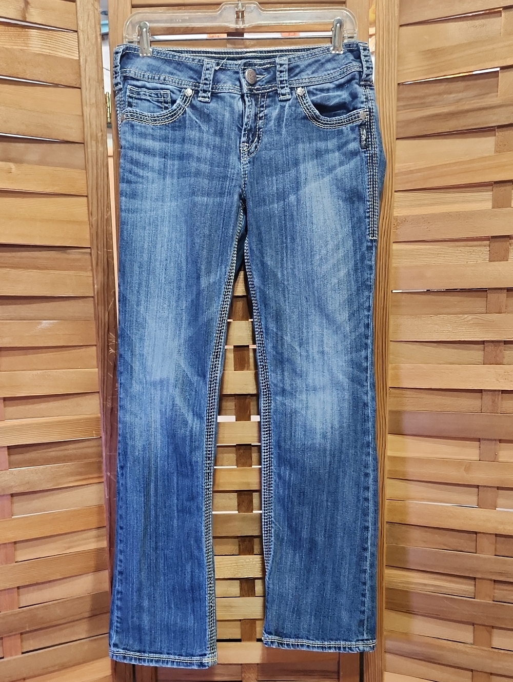 Silver Jeans Co. Suki 17" Surplus Blue Jeans Women 28 Western Straight Leg Denim